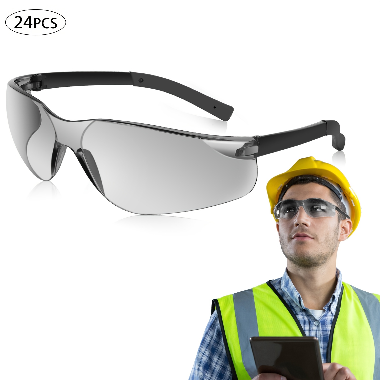 

24 Pairs Of Safety Glasses, Loose , Anti Uv, And Anti Protective Glasses, Suitable For Male And Female Teenagers Working In , Building Science, And Eye Protection (gray)