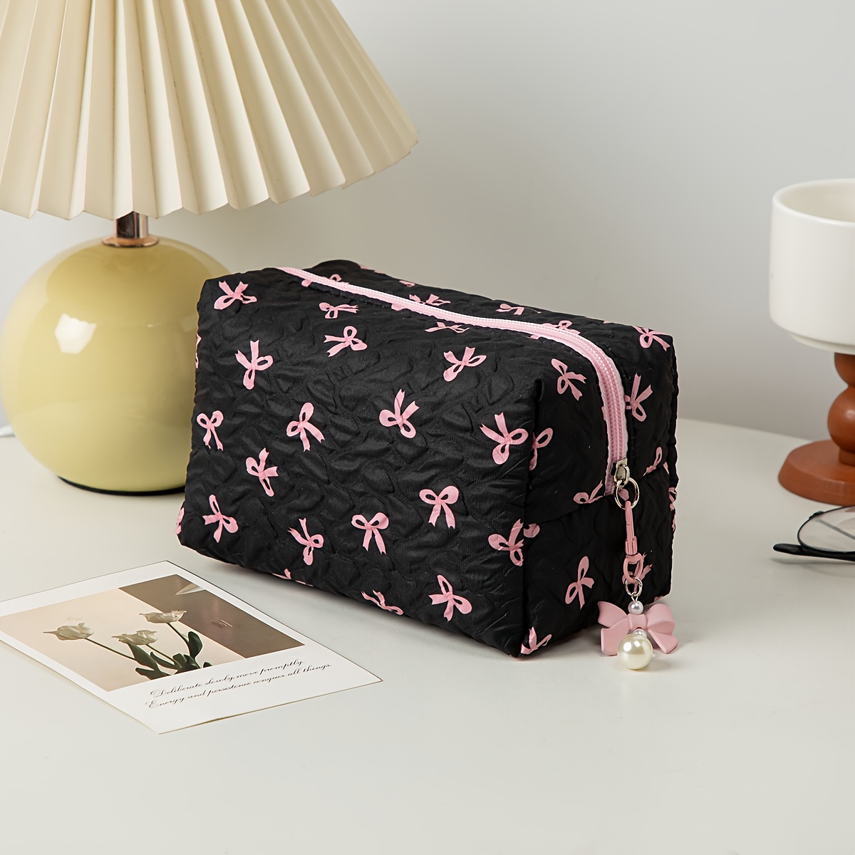 E-shop 1 Stück bedruckte Multifunktions-Kosmetiktasche, kreatives Textilmaterial, großes Fassungsvermögen, Federmäppchen & Reise-Kosmetiktasche,