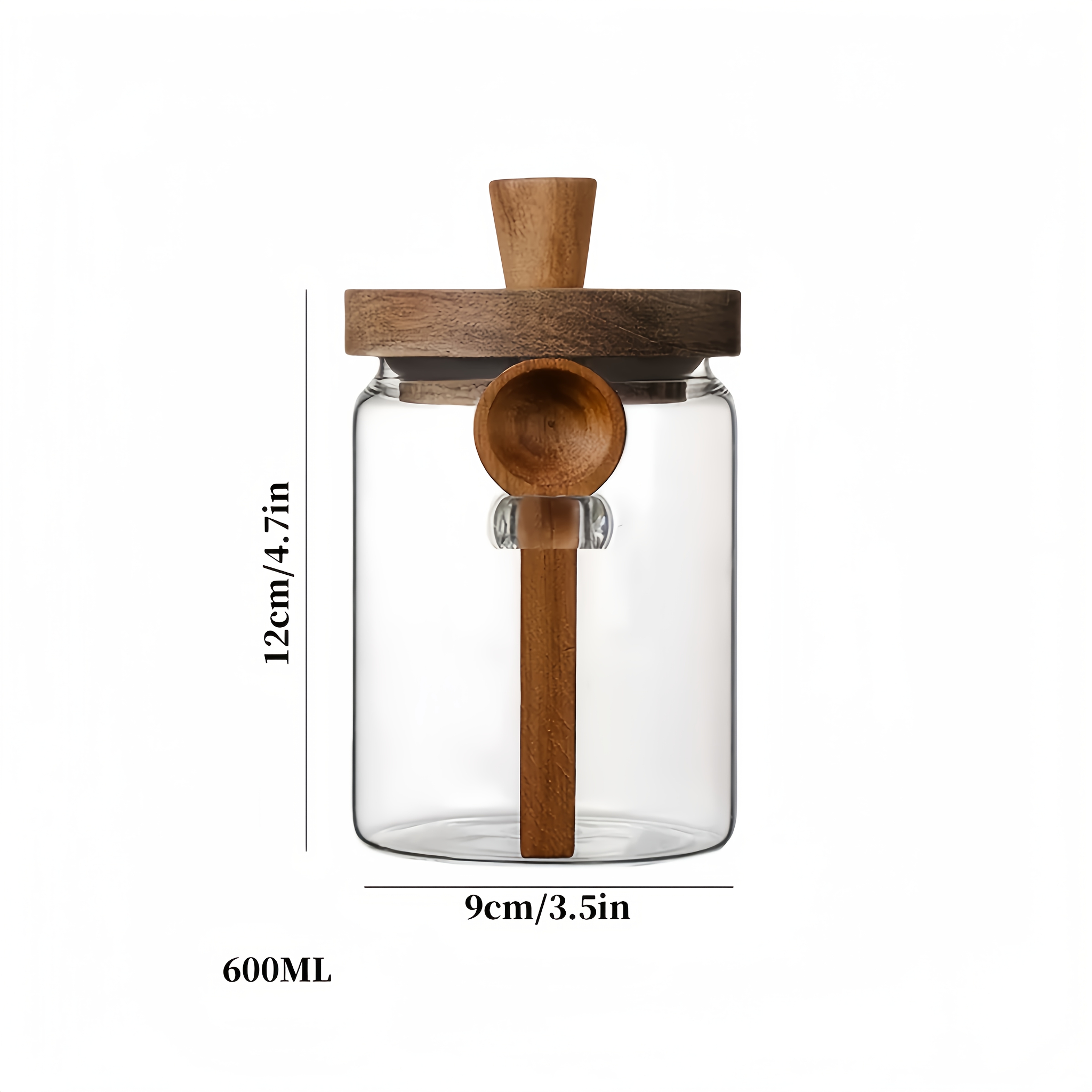 TEMU 1pc High-borosilicate Heat-resistant Glass Coffee Bean Container With Lid & Scoop - Airtight Seal, Large Capacity, Multi-use For Coffee, Tea,