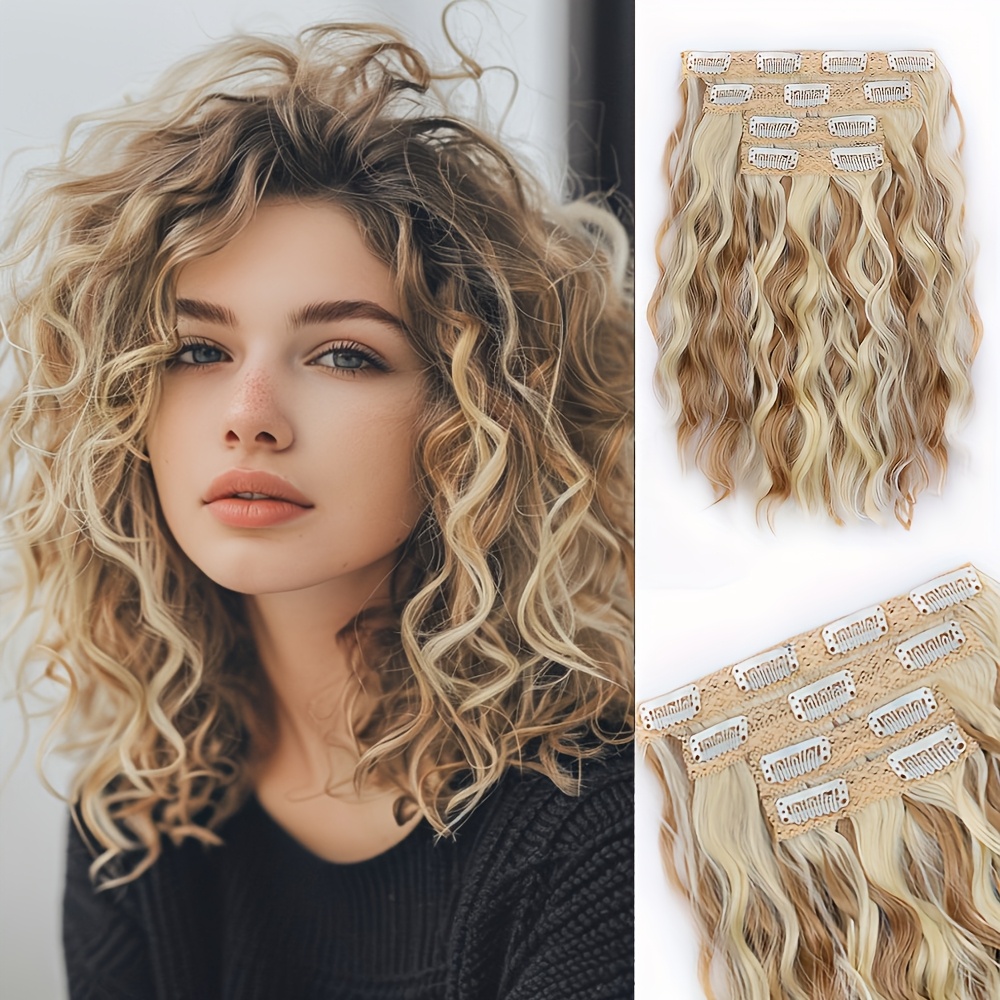 

Mixed Short Hair Water Curly Fluffy Hair Wig Hairpin Extensions Increase Hair Volume Suitable For Women's Party Wig