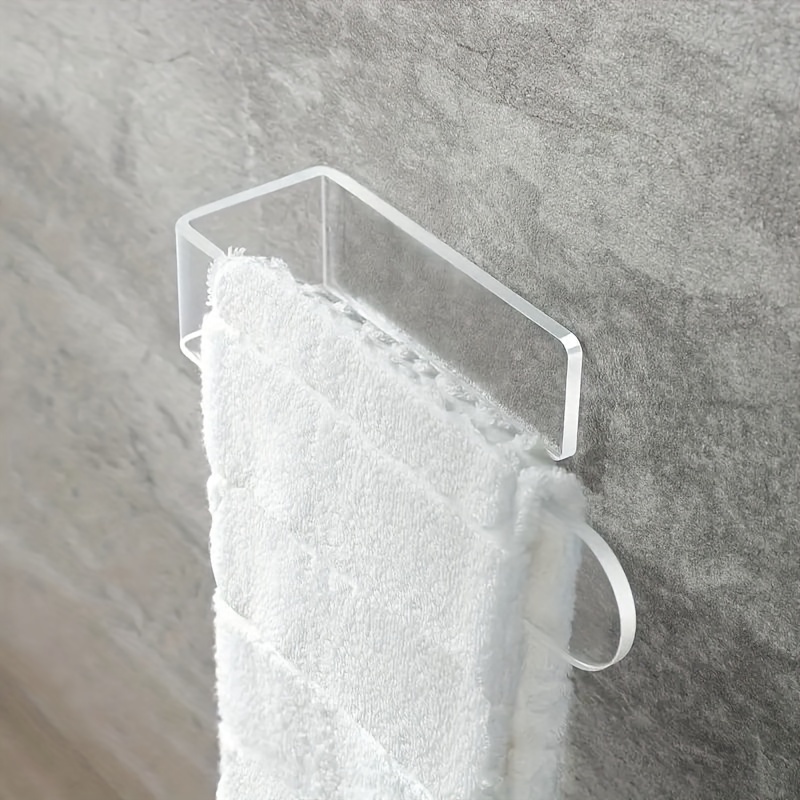 

ultra-modern" 2-piece Modern Acrylic Towel Rack - Self-adhesive, No-drill Wall Mount For Bathroom Storage & Organization