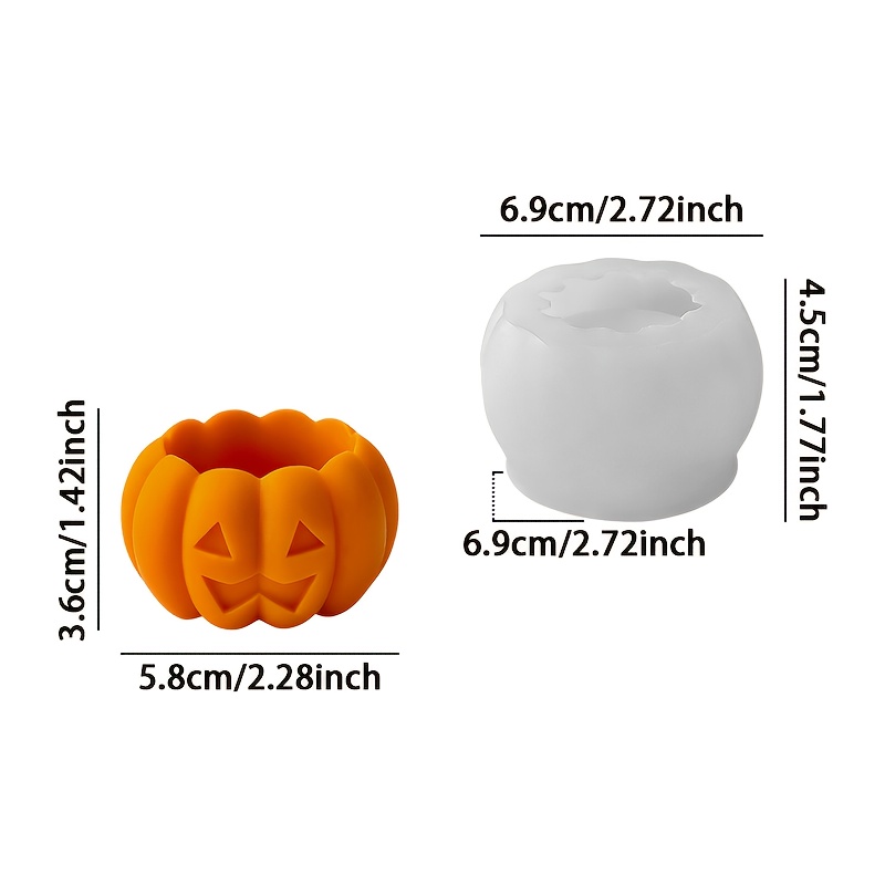 TEMU Resin Silicone Mold - Halloween Hollow Pumpkin Storage Cup Silicone Mold | High Temperature Resistance, Easy Demolding | Reusable | Ideal Mold