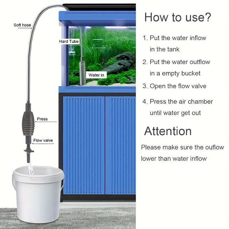 Quick Water Changer Air pressing Button Fish Tank Aquarium - Temu Australia