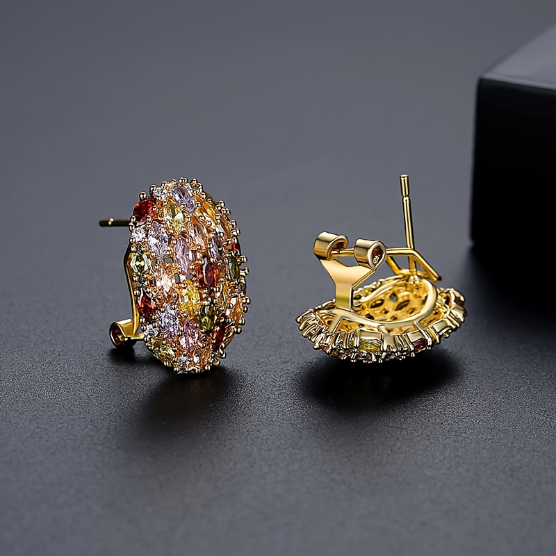 Colorful Sparkling Multicolor Women's Stud Earrings
