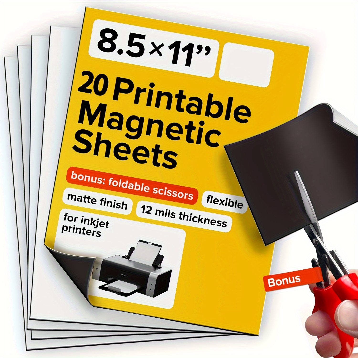TEMU Printable Magnetic Sheets - Each 6" X 8"/ 8.5" X 11" - Flexible Magnet Sheets Non Adhesive For Photo And Picture Magnets - Matte Printable