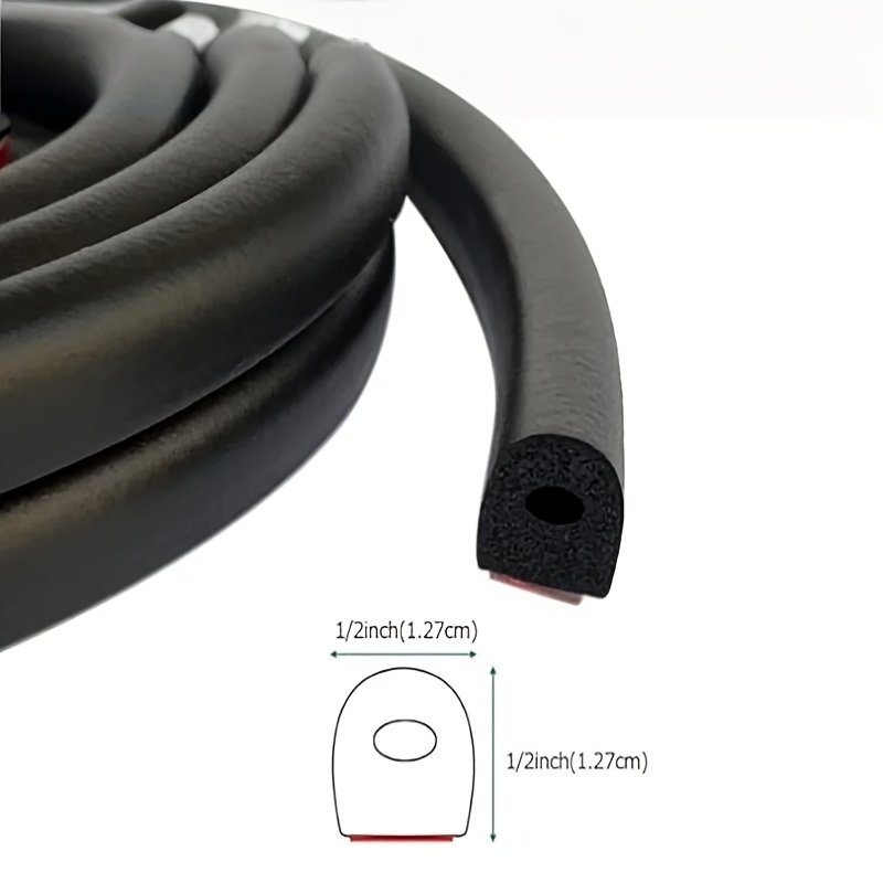 5.0 Meter D-Shaped Foam Seal with Adhesive Tape