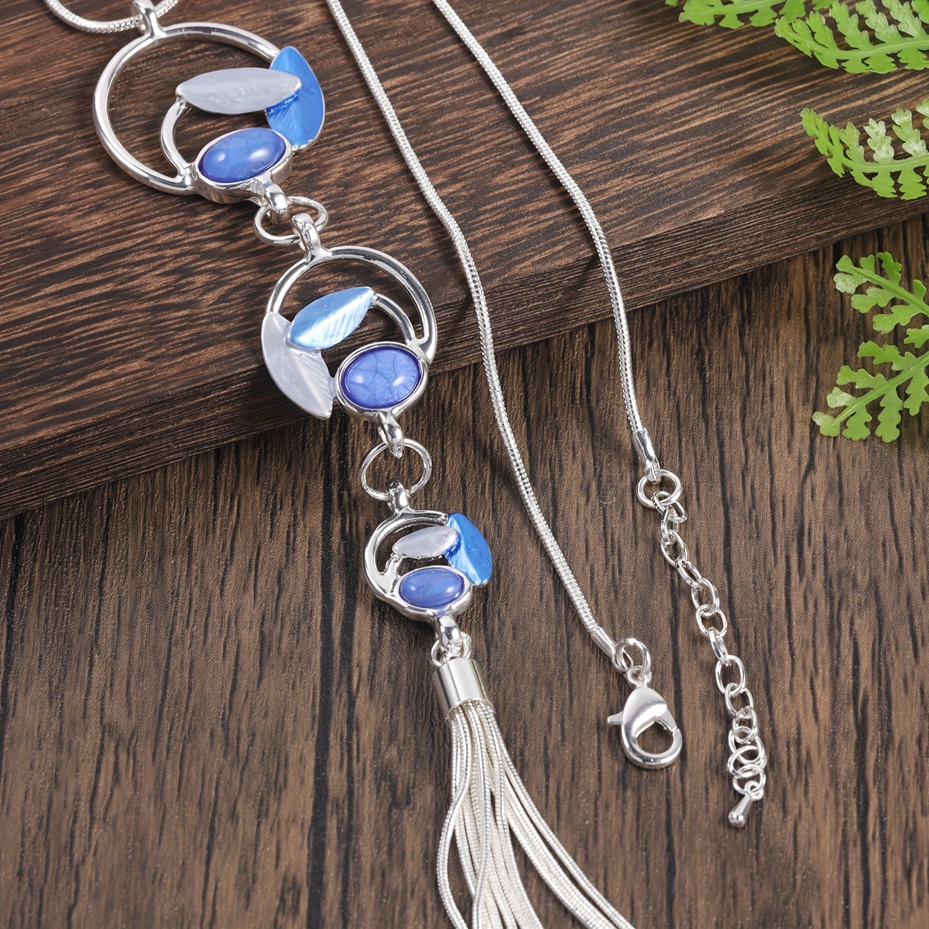 Boho Leaf Resin Y Sweater Chain Long Women's Boho Style