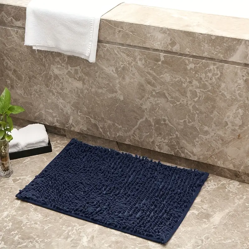 2pcs chenille bath mat u shaped rectangular bath rug bathroom fluffy plush carpet absorbent and non slip hygienic mat bathroom decoration Product details 7