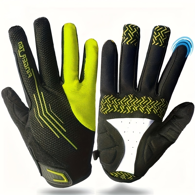 Gkandi Cycling Gloves For Men Full Finger Bmx Bike Mountain Bike Gloves Grips Bicycle Touchscreen Mtb Gloves Padded Anti-slip Riding Gloves