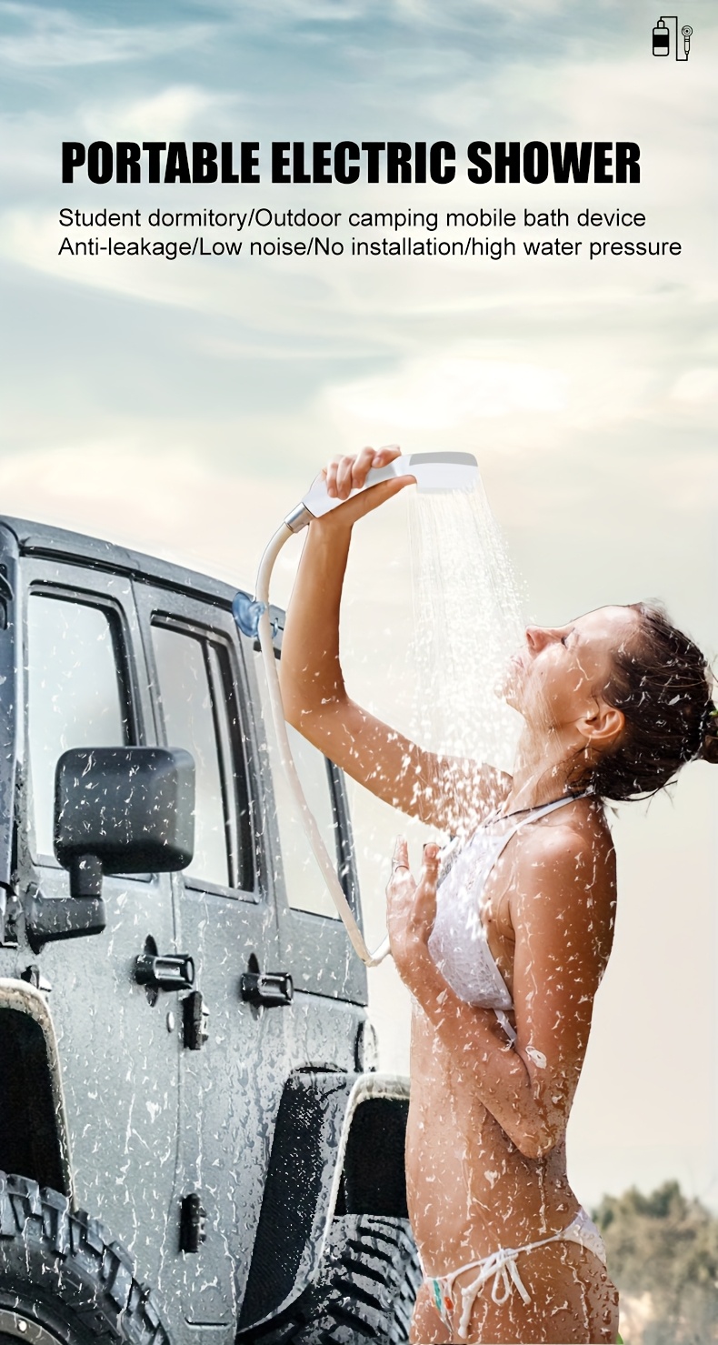 1 set portable shower camping travel shower rv garden handheld camping pump high quality ipx7 Product details 0
