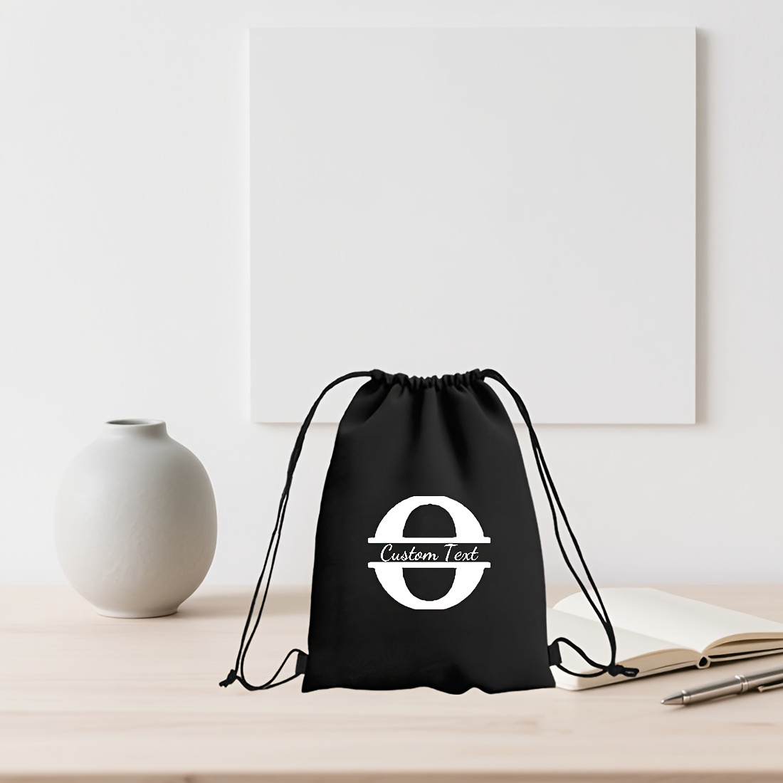TEMU Custom Drawstring Backpack, Personalized Text, Easy And Stylish Colors. Lightweight And Practical Backpack For , Featuring A Minimalist Sports