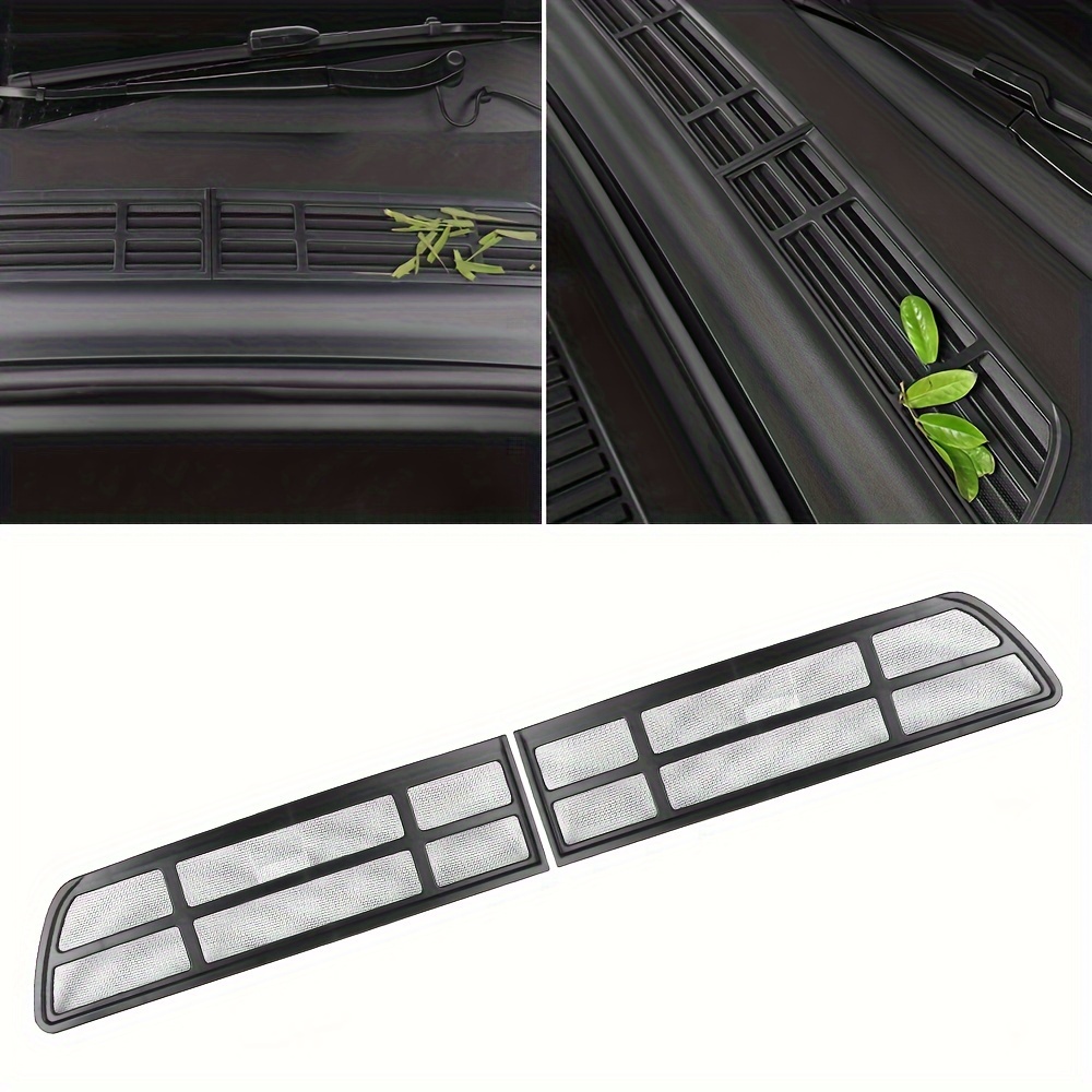 

Classic Style Abs Hood Air Inlet Vent Covers With And Insect-proof Net For Tesla Model Y - 2pcs Front Air Flow Grille Protection Set