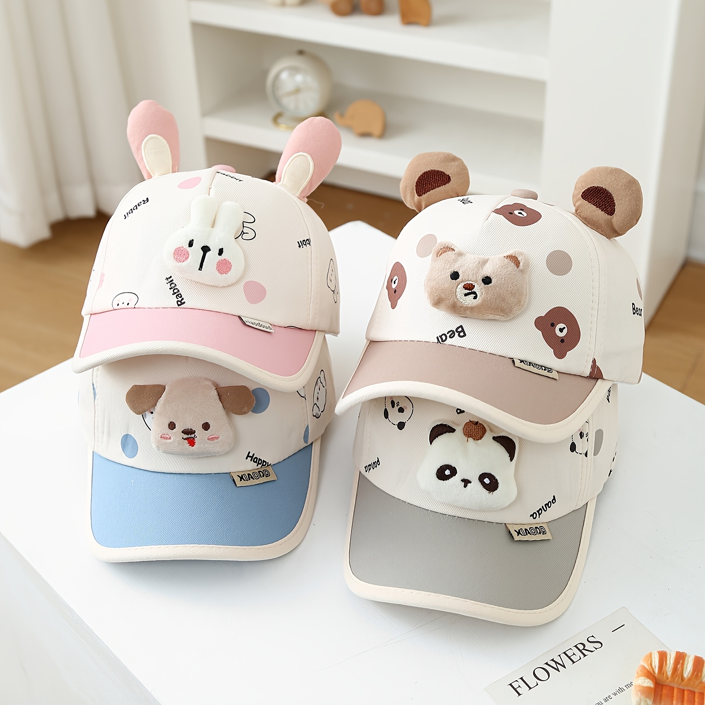 hat spring autumn boys girls sun hat cute animal decor hard brim baseball cap suitable for outdoor travel suitable for old children