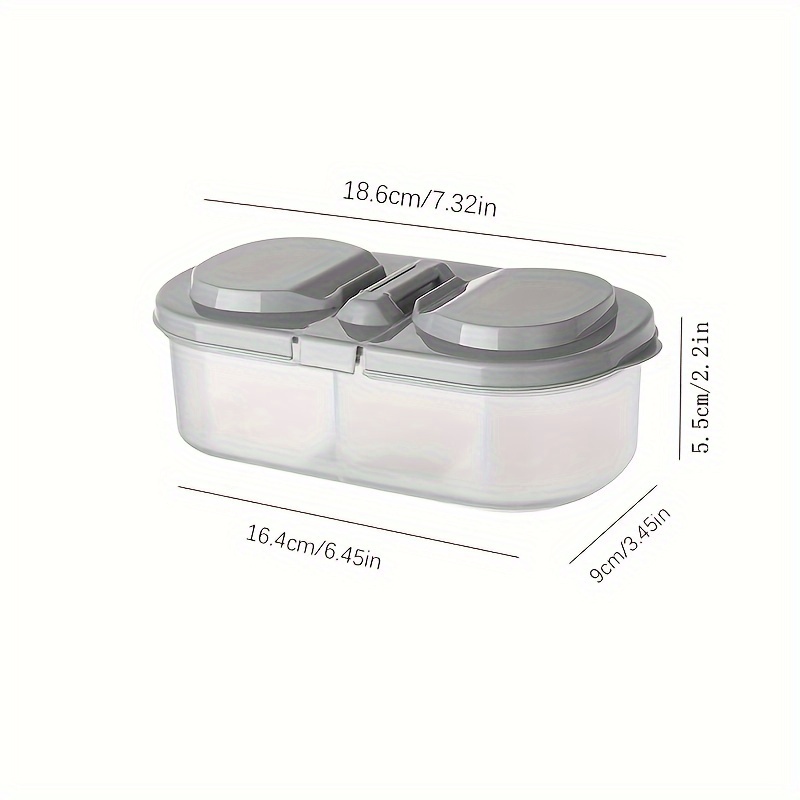 Leak Proof Flip Cover Square Food Biscuit Container Double