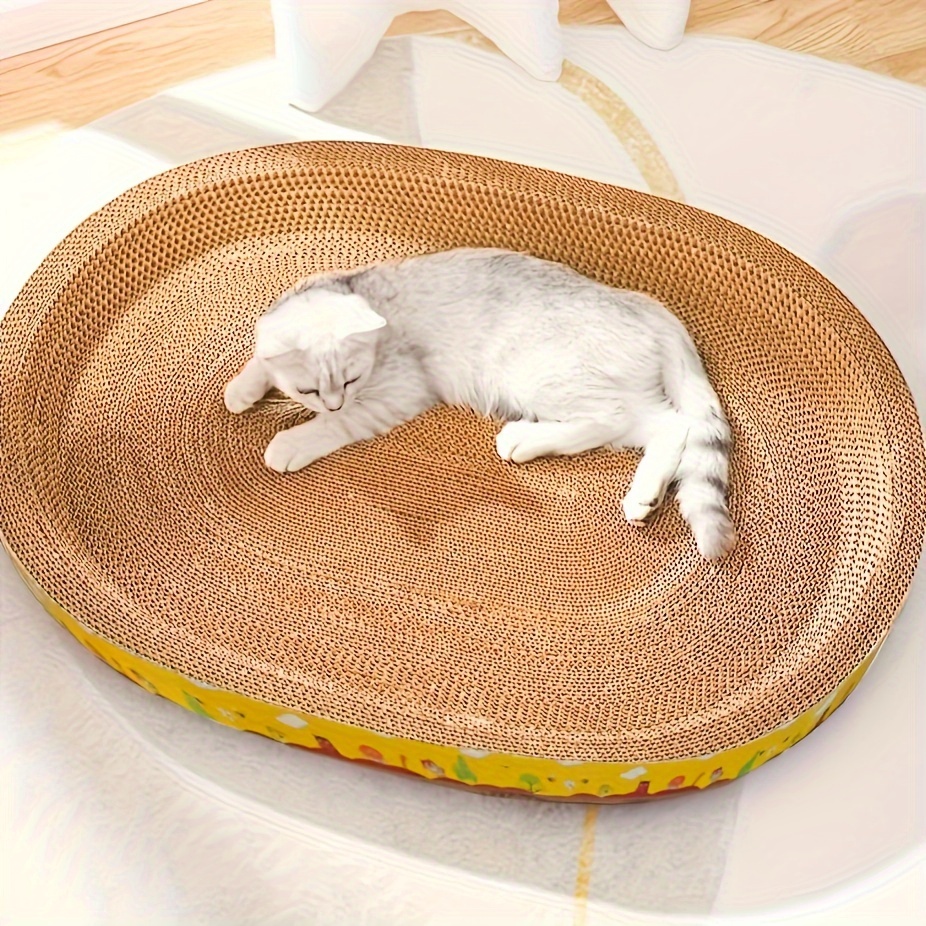 

scratch-proof" Extra-large Circular Corrugated Cat Scratcher & Lounge - Durable, Claw-friendly Cardboard Nest With Bubble Packaging For Safe Delivery
