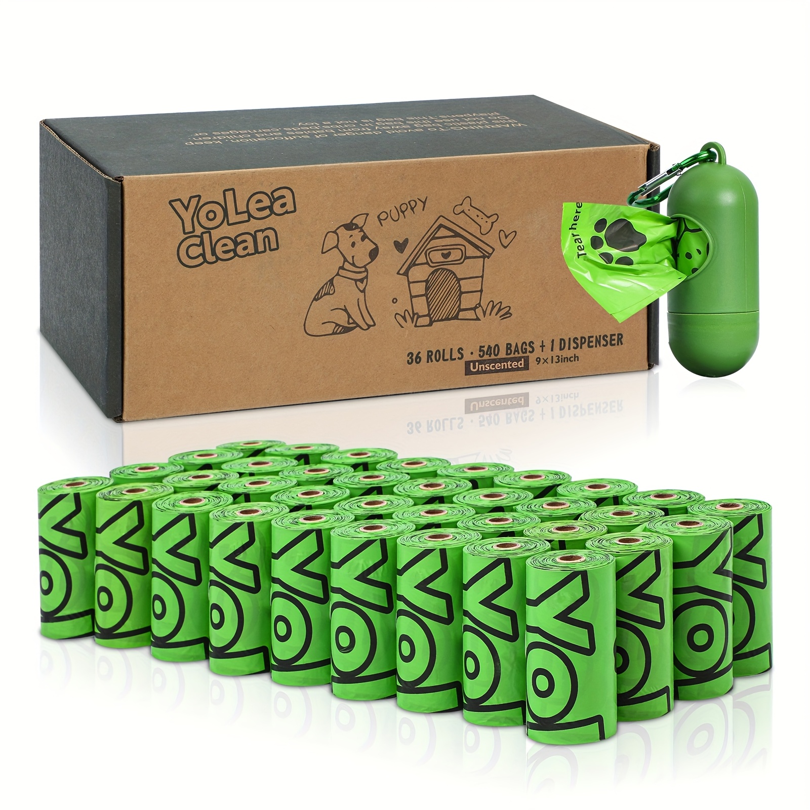 TEMU Yoleaclean 36 Rolls, 540 Count, Unscented Pet Waste Bags, Dog Poop Bags, Diaper Waste Bags, Mini Trash Bags, Pet Waste Bags, Outdoor Supplies,