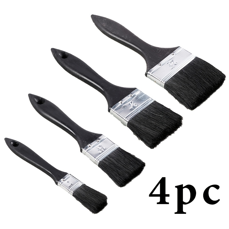 

Flat Paint Brush Set For , Oil & Stain - Assorted Sizes, Ideal For Improvement, Indoor & Outdoor Projects - Easy-clean Plastic Handles