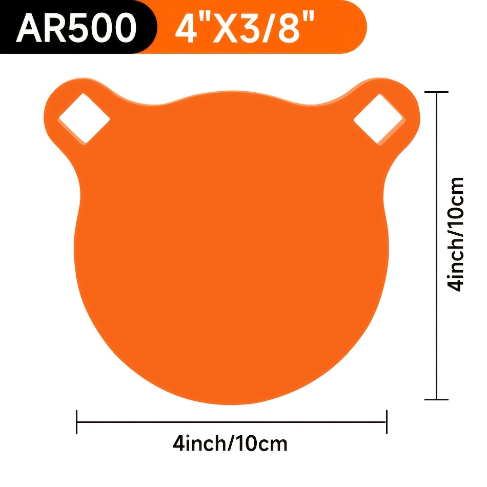 TEMU 1 Cible de Tir en Acier , Épaisseur de 3/8 de Pouce - Cible Combinée Bronze - Choix Parfait pour l'Entraînement au Tir - Orange Néon