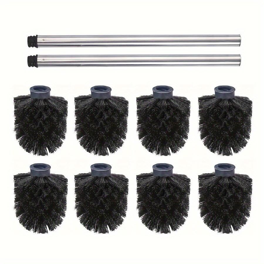 TEMU 4/7/10pcs Toilet Brush Set, Bathroom Toilet Brushes, Toilet Cleaning Brushes - Black, Detachable Head And Handle