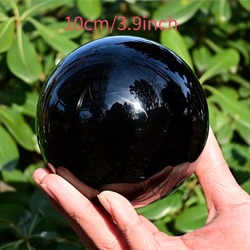 TEMU 1pc Obsidian Ball, Quartz Crystal Ball, Crystal Sphere, Hand-polished Obsidian Ball, Office Decorations And Home Decor, Birthday Gifts, Holiday