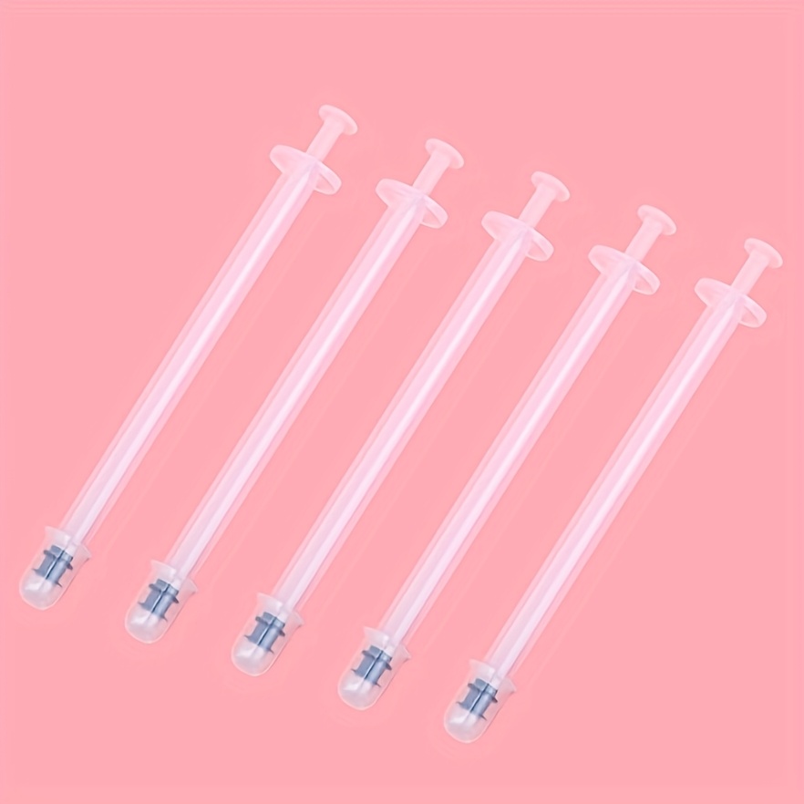 TEMU 5pcs Distributeurs de Gel Rond-Slim - de Sécurité Aiguille - Récipient de Transfert de Liquide et Gel Transparent, Système de Transfert Fermé -