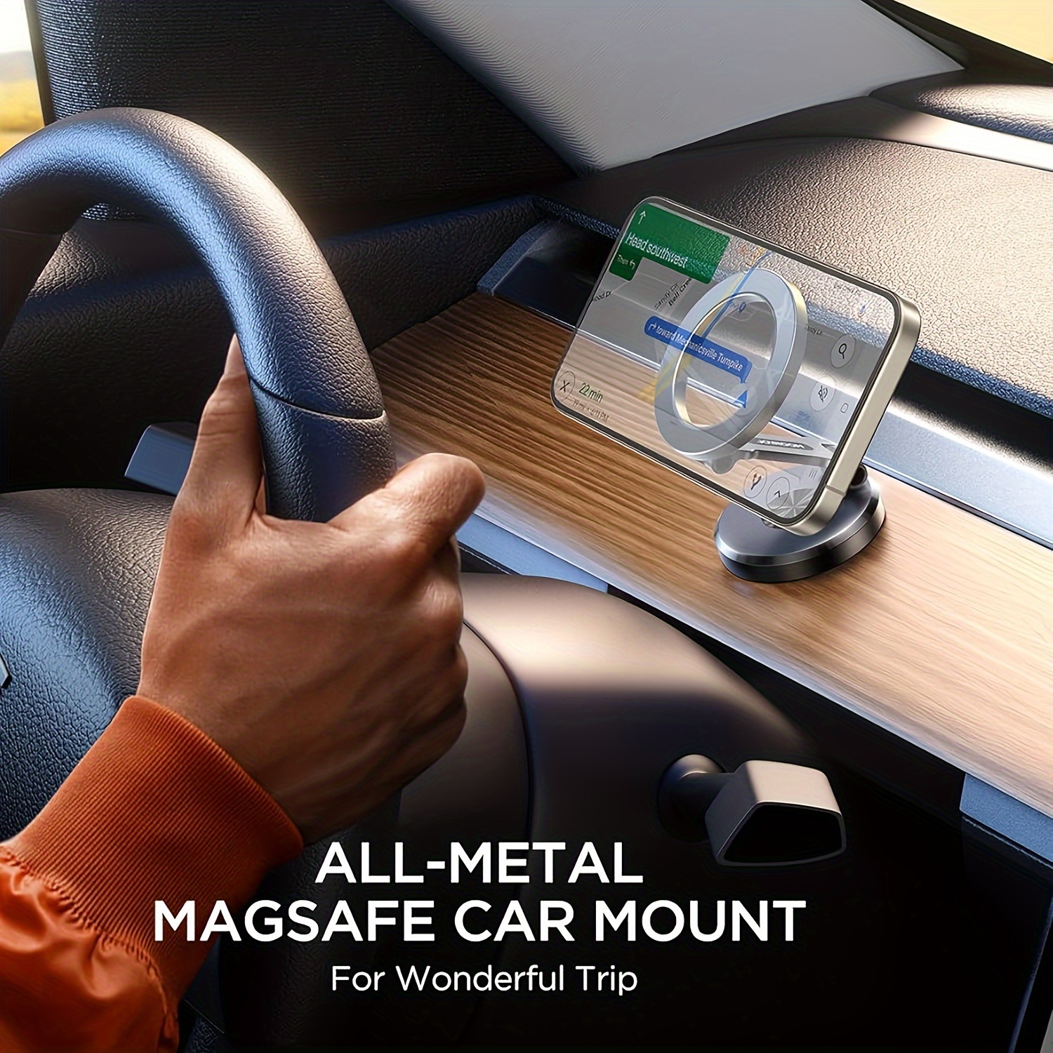 

Magsafe 360° Alloy Folding Rotation Car Mount: Strong Magnetic Attraction For Iphone 15, 14, 13, 12 - Hands Free Support