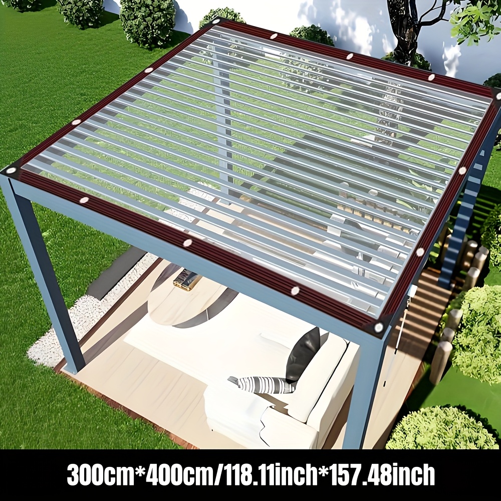E-shop Verbesserte 6,5x9,8ft transparente wasserdichte Plane mit wasserdichten Ösen, strapazierfähige, reißfeste PVC-Wasserplane, geeignet für Dächer,
