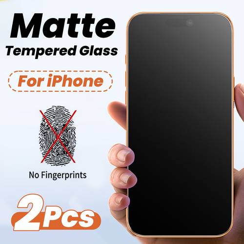 2pcs anti glare matte screen protectors compatible with for iphone 17 pro 16 pro max 15 pro max 17e 16e 16 15 14 13 pro 11 series tempered glass anti fingerprint anti scratch