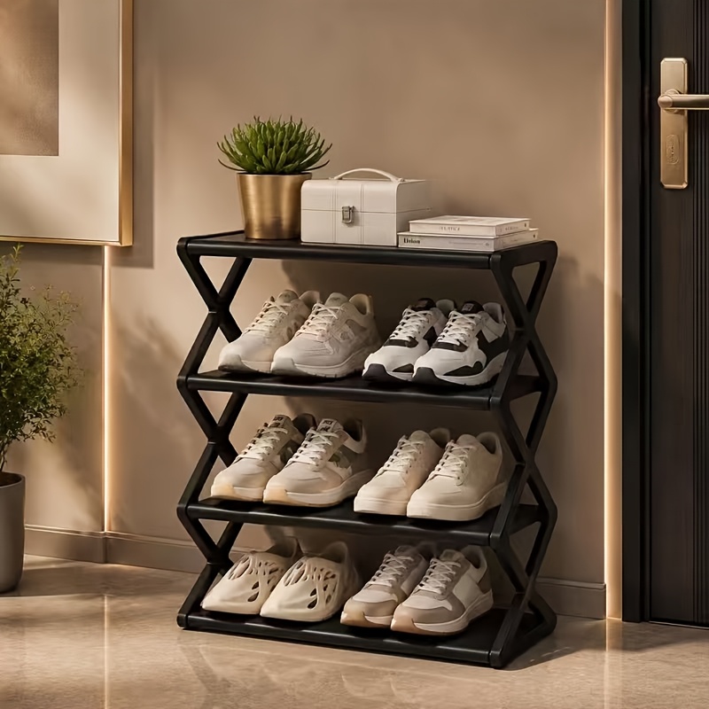 TEMU Space-, Easy To Assemble, . Suitable For , Bedrooms, Dormitories, Storage Rooms, And Home Use. Holds 8 Pairs Of Shoes | Shoe Rack, Shoe Cabinet,