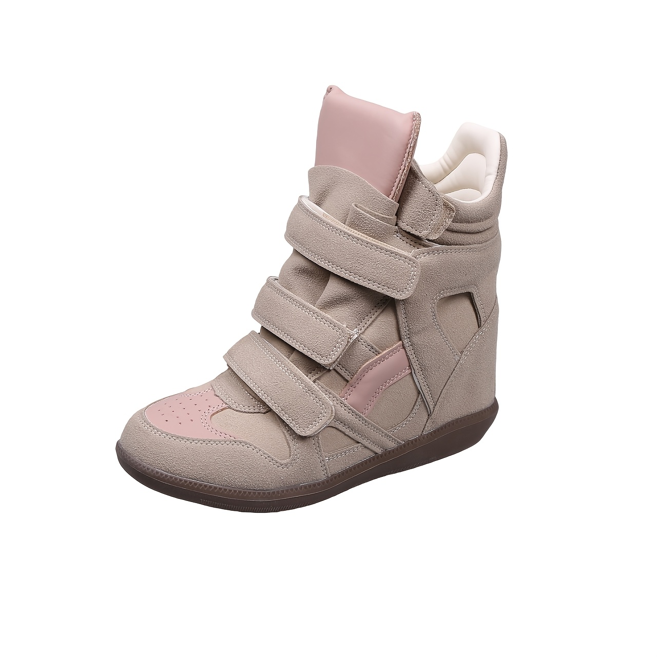 TEMU Women's Casual Sneakers, Vintage High-top Autumn/winter Invisible Height-increasing Casual Skate Shoes, Versatile Platform Short Boots For Daily