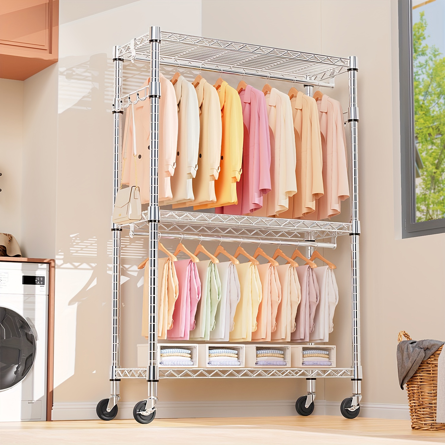 Vipek L6 Garment Rack L Shaped Clothes Rack Heavy Duty Clothing