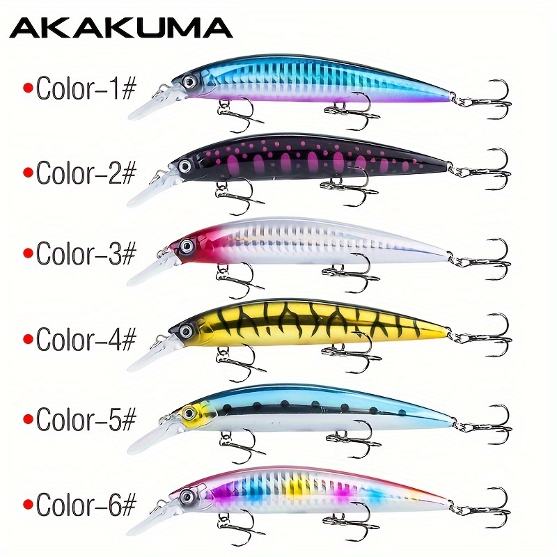 6個セット ロングキャストミノー釣りルアー 13cm/36g 3dアイ