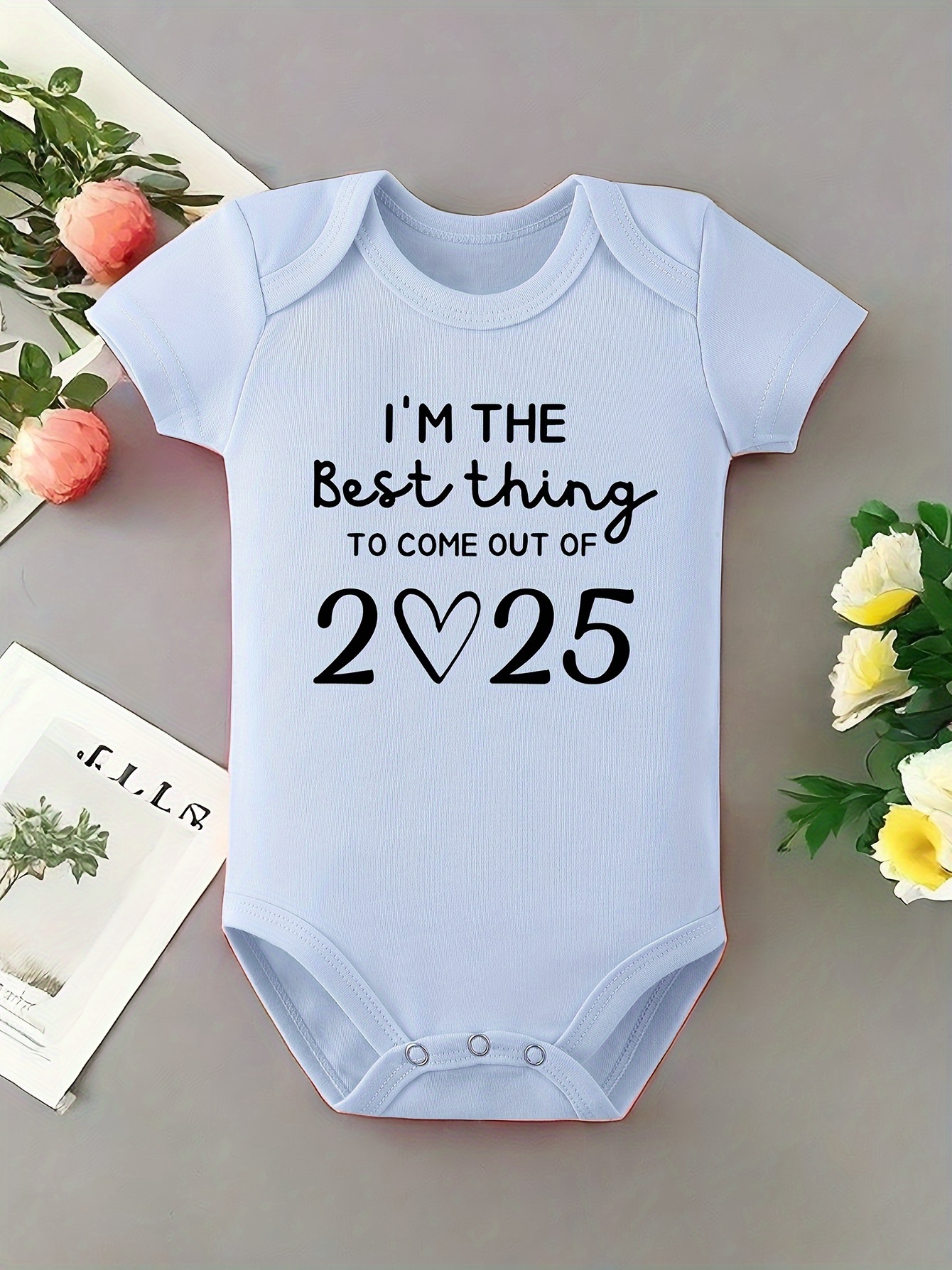 im best thing come 2025 slogan printed baby onesies newborn Temu