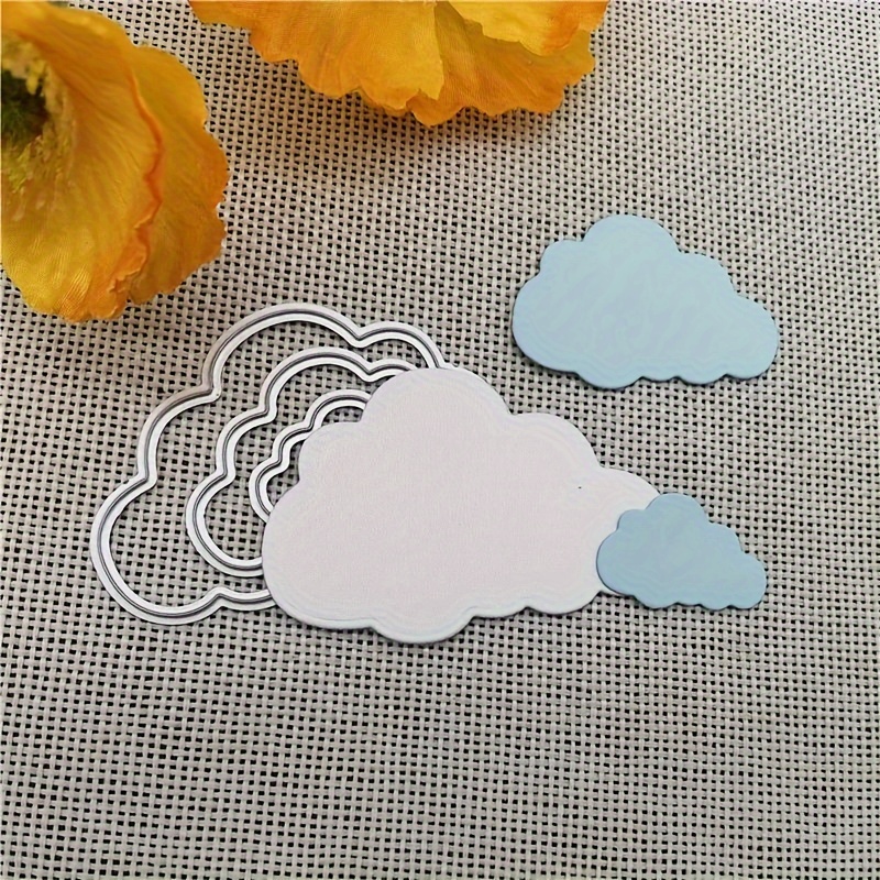 

A Set Of White Cloud-shaped Cutting Dies Template For Diy Scrapbooking Decoration Embossing Handicraft Template