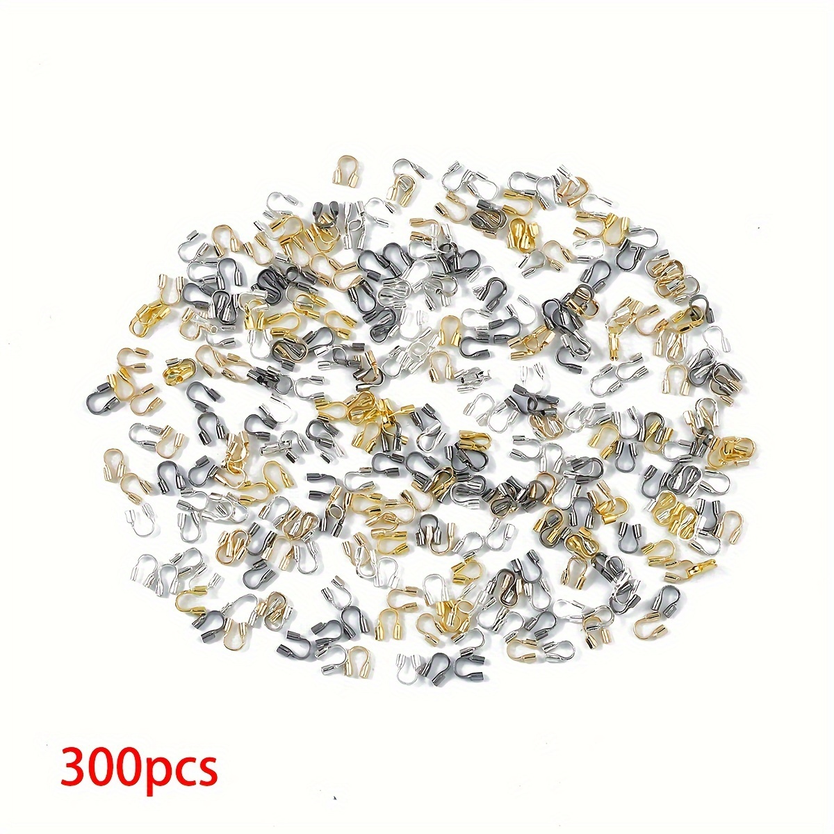 Image of 300pcs Of U-shaped High-color Copper Material Connectors, Horseshoe End Caps For Bracelet And Necklace Accessory Materials