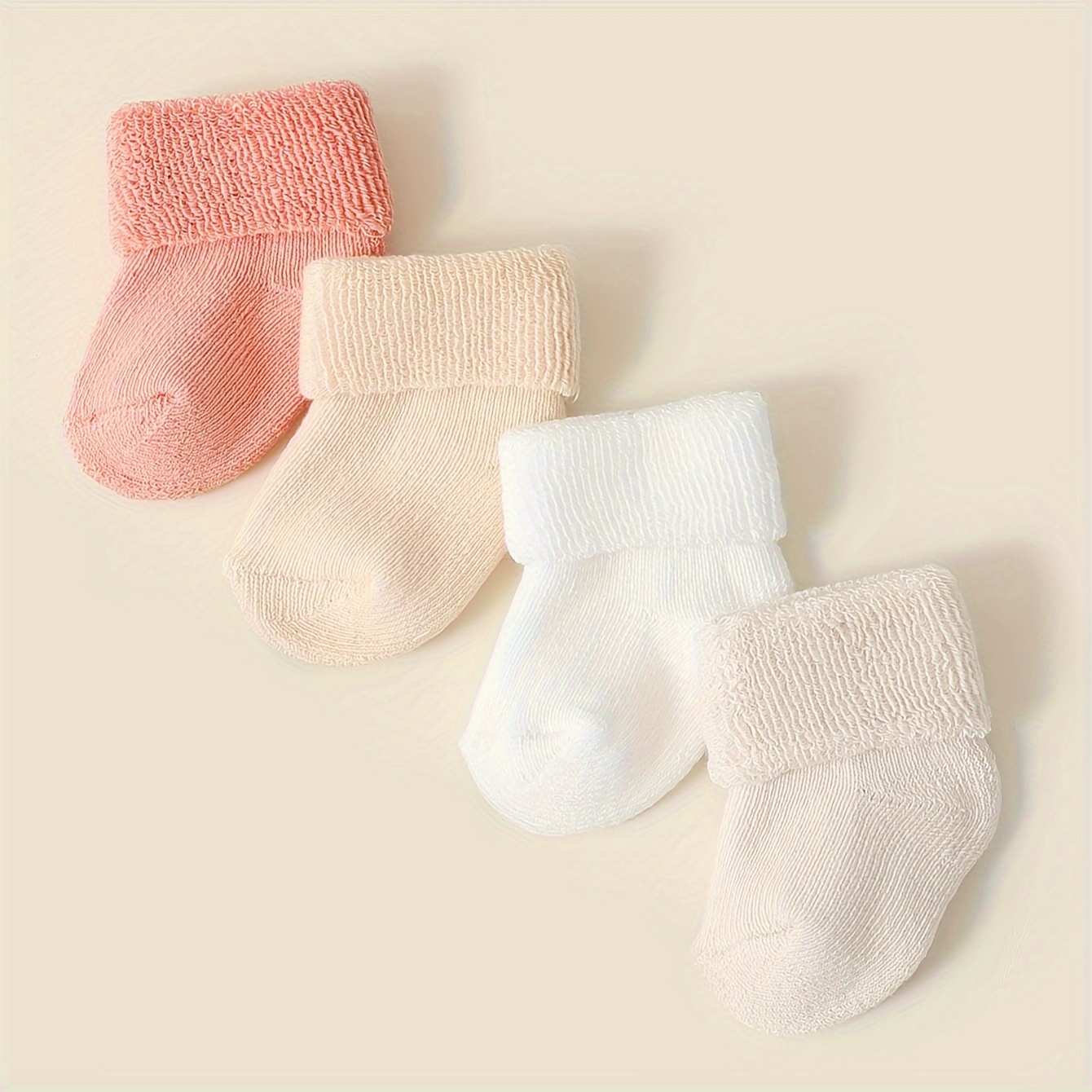 Image of 4/8-pair Children's Socks For Boys And Girls, Thickened Warm Autumn/winter Terry Cloth Socks For Newborn Babies, Candy-colored Newborn Ankle Socks