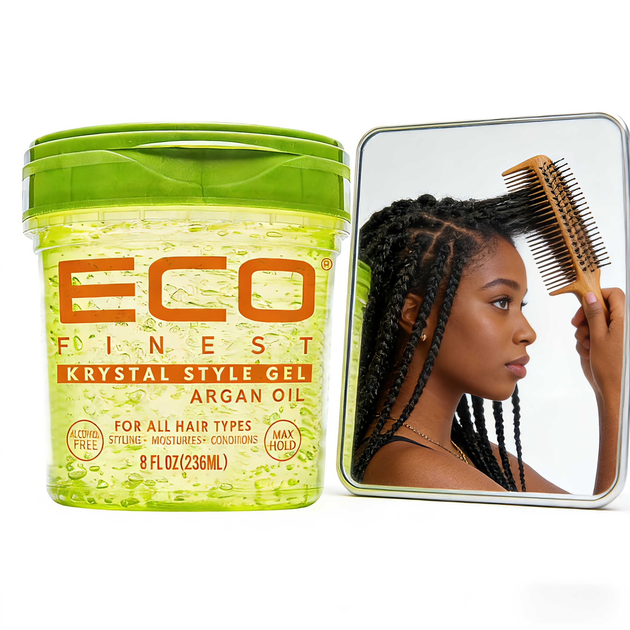 TEMU Eco Argan Oil Styling Gel - Weightless Hair Gel With Argan Oil, For All Hair Types & Colors - Moisturizing & Shine - Non-greasy Formula - Ideal