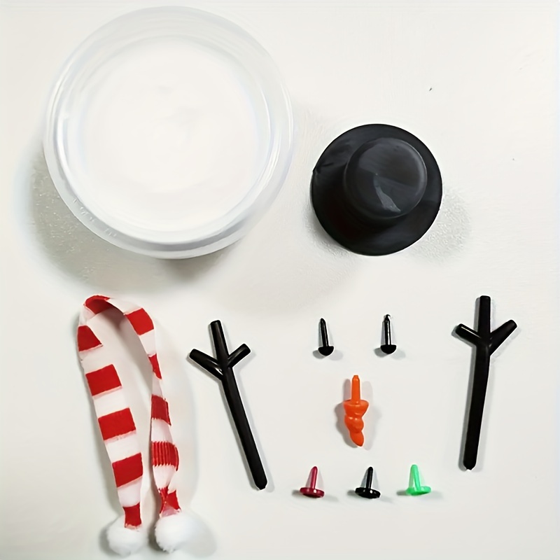 

11pcs Snowman Craft Kit - Freestanding Diy Snowman Making Set For Christmas & Halloween Decor, Clay Decorative Ornaments, Outdoor Holiday Non-electrical Decor, Ideal For Activities & Stocking Stuffers