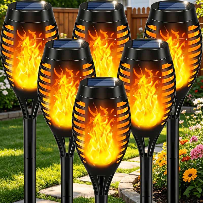 TEMU 816pcs Outdoor Blue Solar Torch Lights Solar Lights Led Flashlights Suitable For Outdoor Decoration Of Courtyards And Gardens