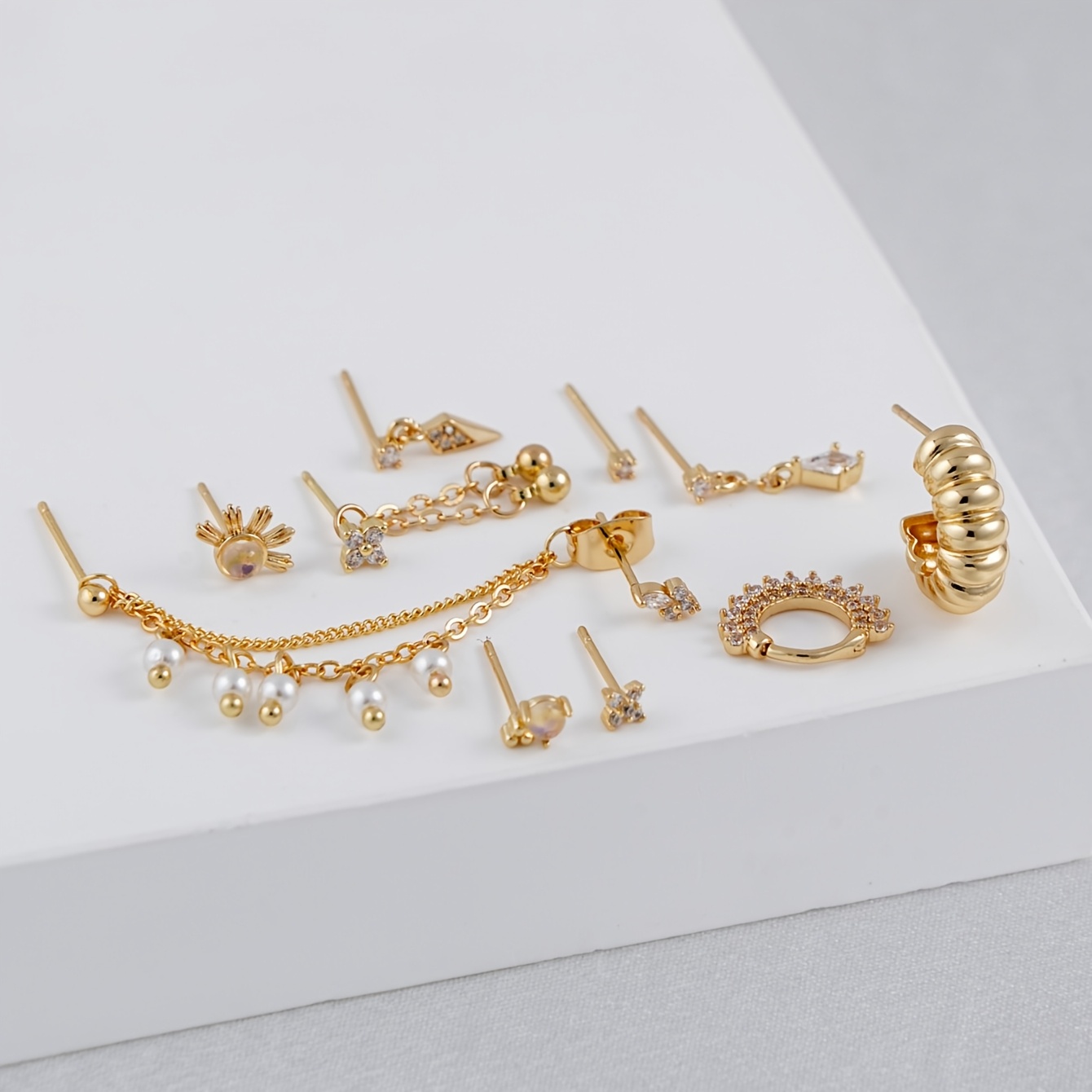 10pcs Women's Stackable Earring Stud Set