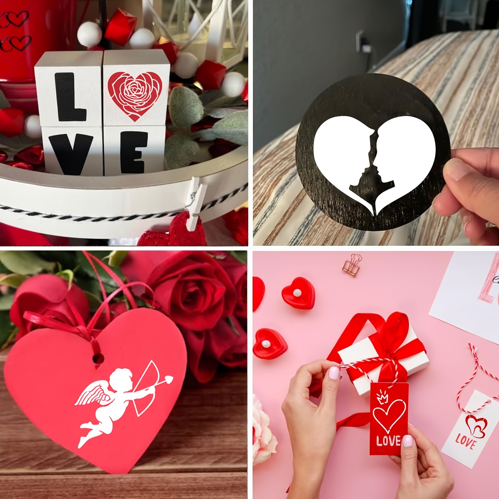 Heart Pattern Screen Printing Stencils, 3 Sizes