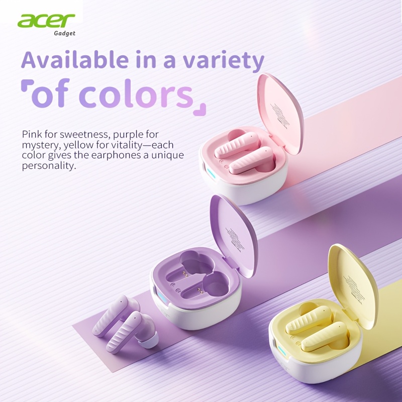 photo de l'article [produit      ] écouteurs   fil tws son stéréo basse   couleurs macaron mignonnes durée de vie extra-longue    -auricalaire pour sport/course mode jeu à faible latence audio       commande   design chic confortable porté   idéal