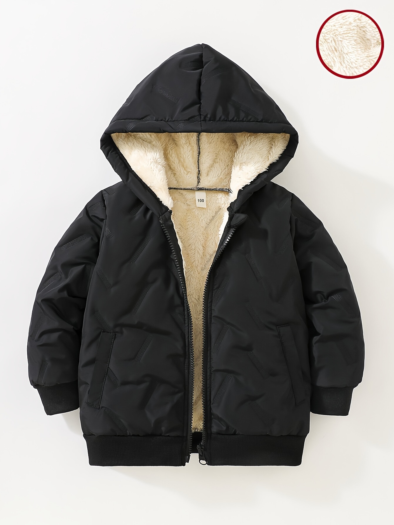 Boys' Casual Fashion Fleece Fall Winter Warm Zip-Up Jacket, Kids' Fall Winter Comfortable Warm Versatile Trendy Clothing, Gift Option