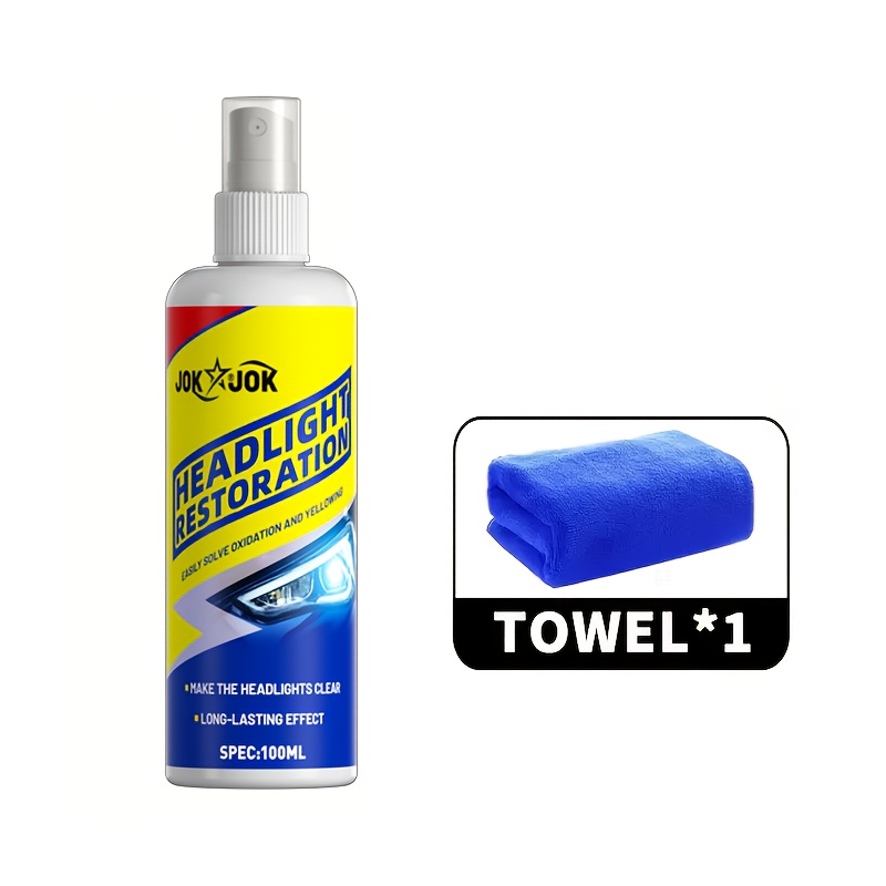 TEMU Headlight Restoration Kit Premium Ceramic Coating Removes Yellowing, Restores And Brightness Provides Long- Protection Against And Weather Damage Suitable For All Vehicles