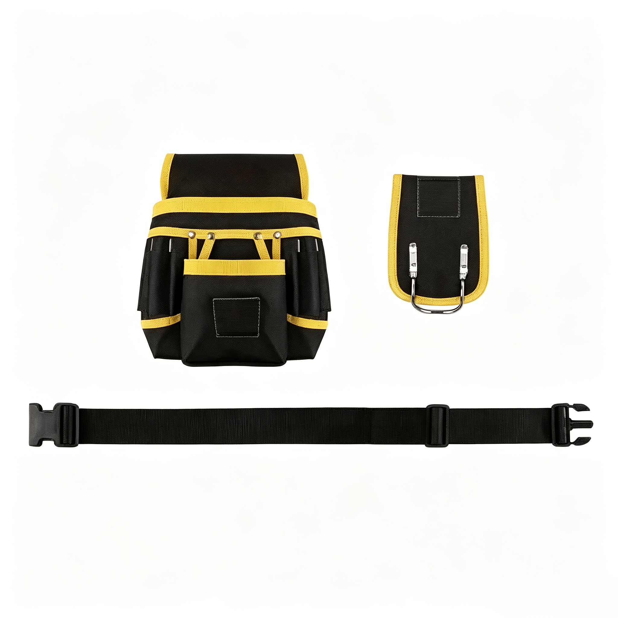 TEMU Heavy-duty 27-pocket Magnetic Tool Belt With Adjustable Thick Waistband (31"-48") And Detachable Pouches - Tear-resistant Nylon Work Belt With