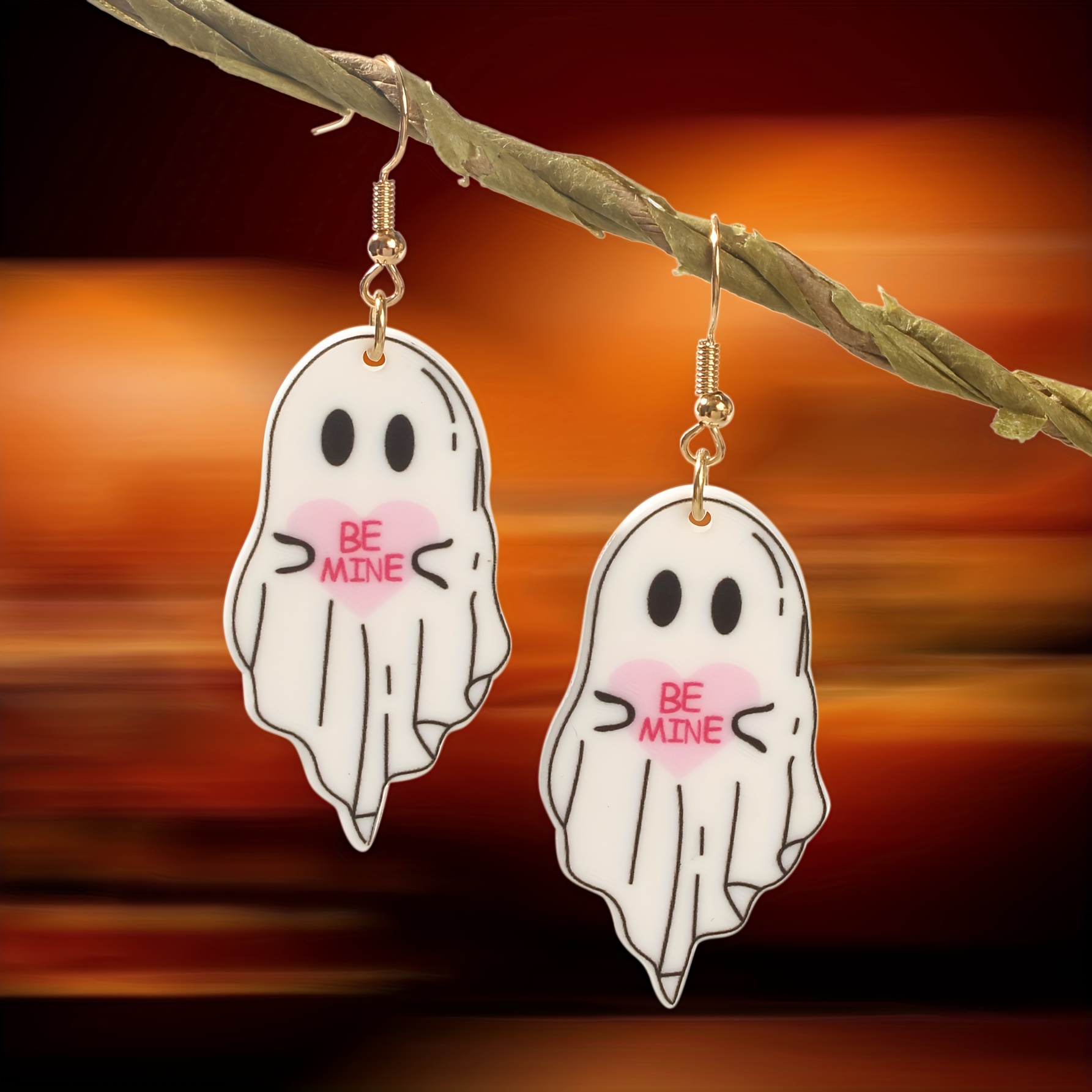 TEMU White Vampire Devil Acrylic Pendant Dangle Earrings Women Jewelry