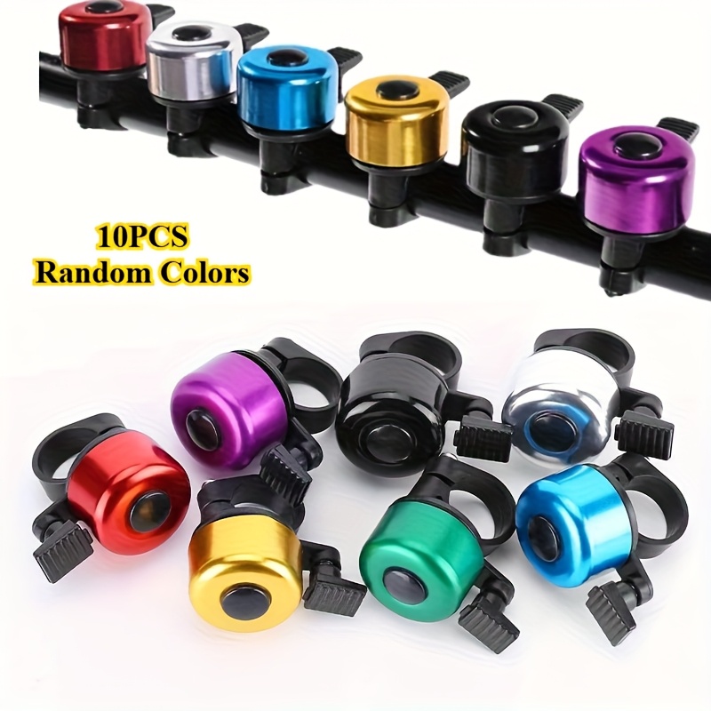 Image of 10pcs Bicycle Bell Alloy Bike Horn Sound Alarm Doorbell Safety Warning Cycling Handlebar Call, This Bell For A Standard Handlebar Diameter Of 22mm, Random Colors