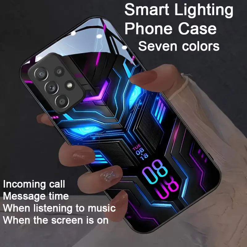Phone Case - 1pc Colorful Smart Voice-Activated *-* Shell LED Light Mobile Phone Case for Iphone 15/15Plus/15Pro/15Pro Max, for Iphone13/13Mini/13Pro/13Pro Max Colorful Glowing Bumper Shockproof Skin ... Phone Case - 1pc Colorful Smart Voice-Activated *-* Shell LED Light Mobile Phone Case for Iphone 15/15Plus/15Pro/15Pro Max, for Iphone13/13Mini/13Pro/13Pro Max Colorful Glowing Bumper Shockproof Skin ...