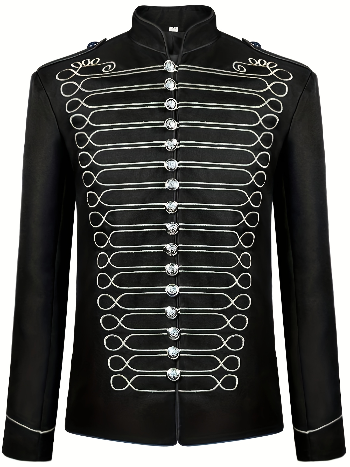 new   century mens jacket retro gothic   shifter stage performance top embroidered polyester button up regular fit non stretch fabric with stand collar for historical costume