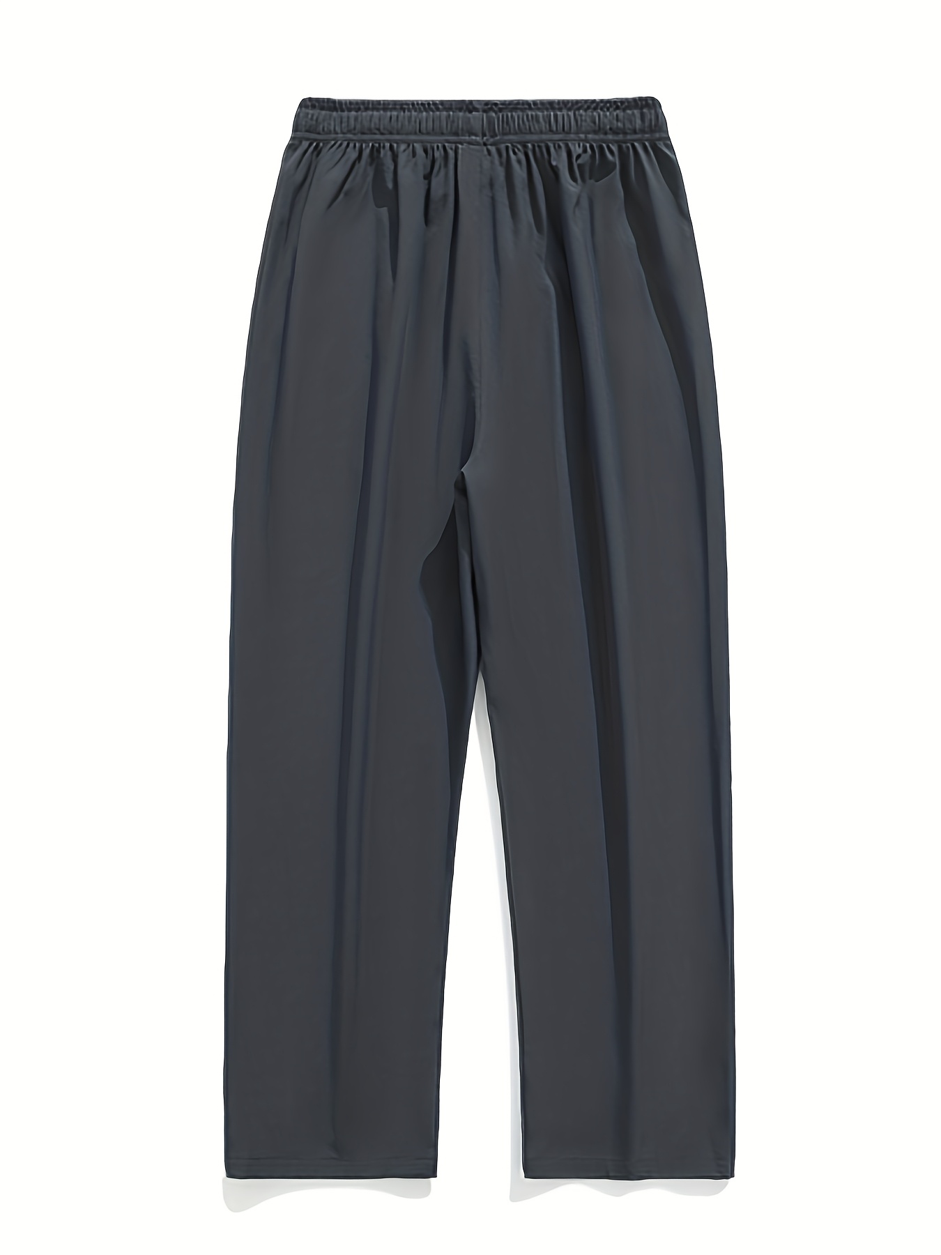 2025 Trendy Men's Spring-Summer Casual Pants, Loose Fit Joggers, Solid Color Sport Trousers, Polyester Long Pants